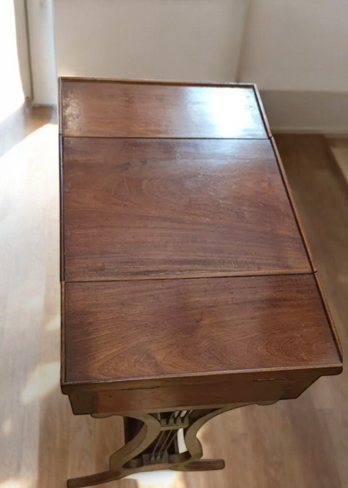 Coiffeuse lyre en acajou de Cuba massif - Ethic Atelier