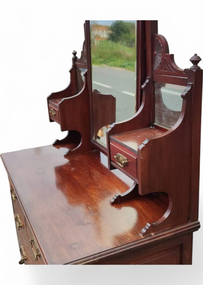 Commode Coiffeuse Anglaise Classique en Acajou Massif - Ethic Atelier