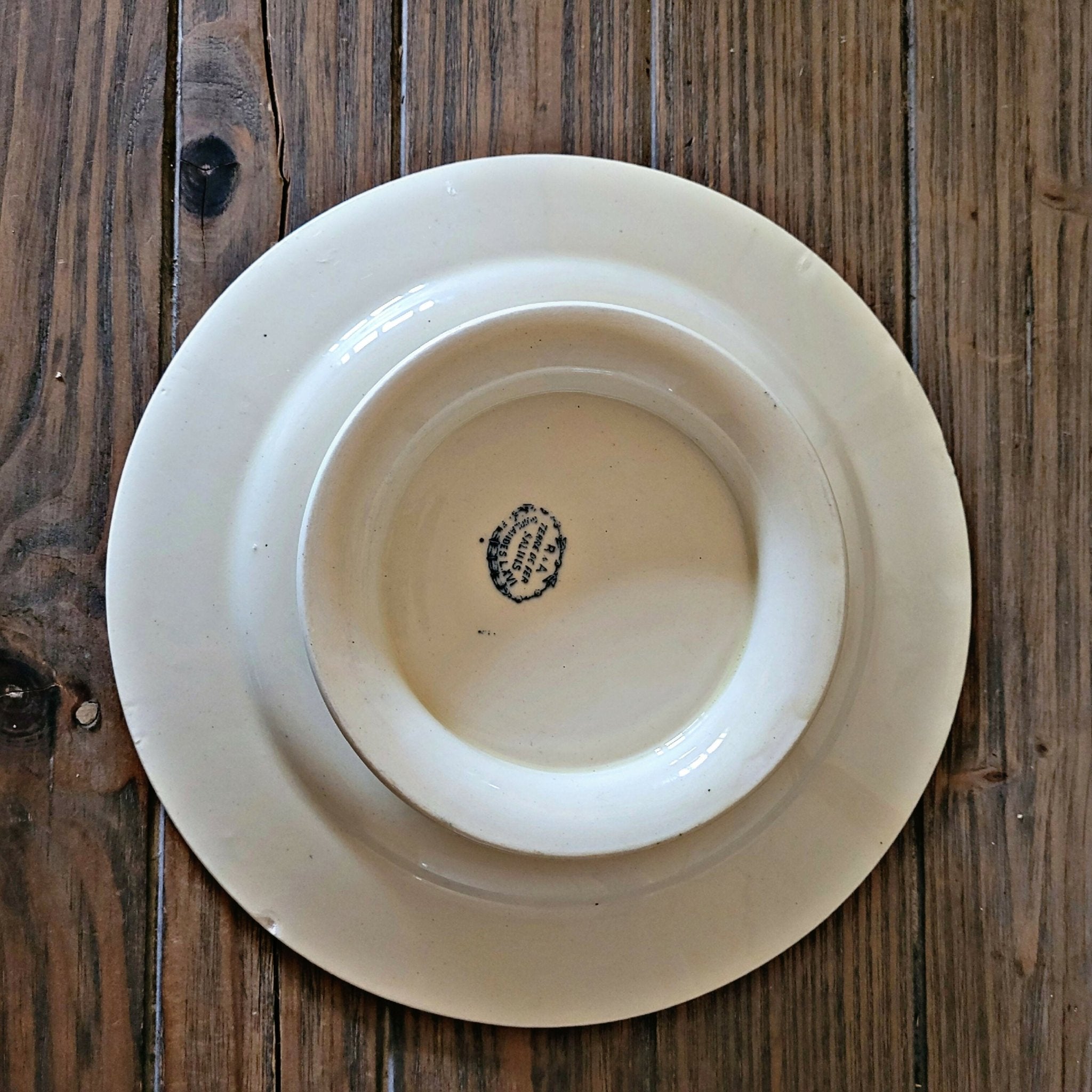 Compotier terre de fer bleu Salins Guirlandes Louis XVI, fin 19ème - Ethic Atelier