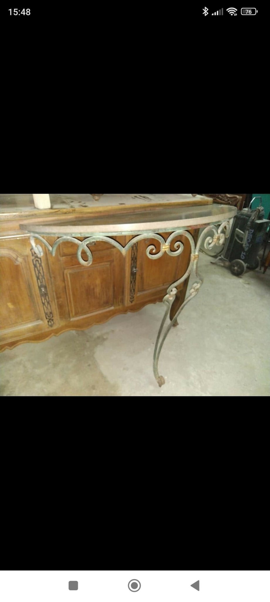 Console 1930 en fer forgé et marbre brégine - Ethic Atelier