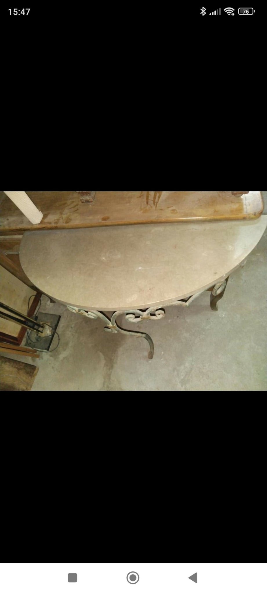 Console 1930 en fer forgé et marbre brégine - Ethic Atelier