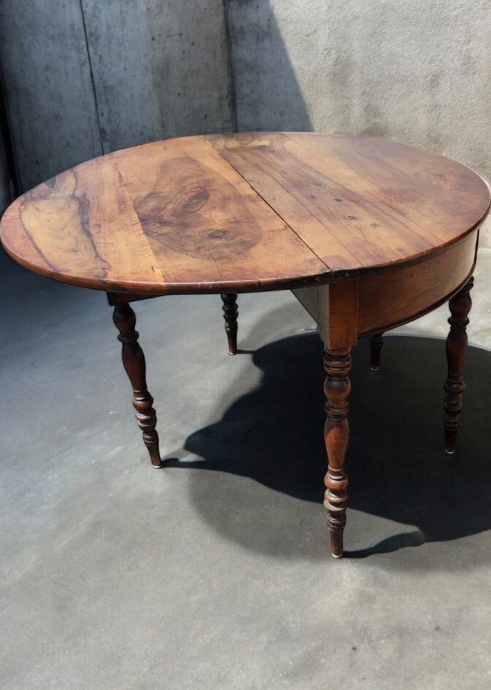 Console Demi - Lune en Noyer Massif Époque Louis - Philippe – Vers 1840 - Ethic Atelier