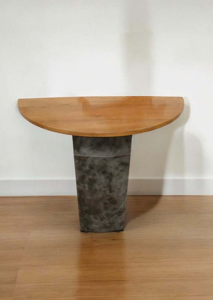 Console en Acier et Orme Massif vers 1980 - Ethic Atelier