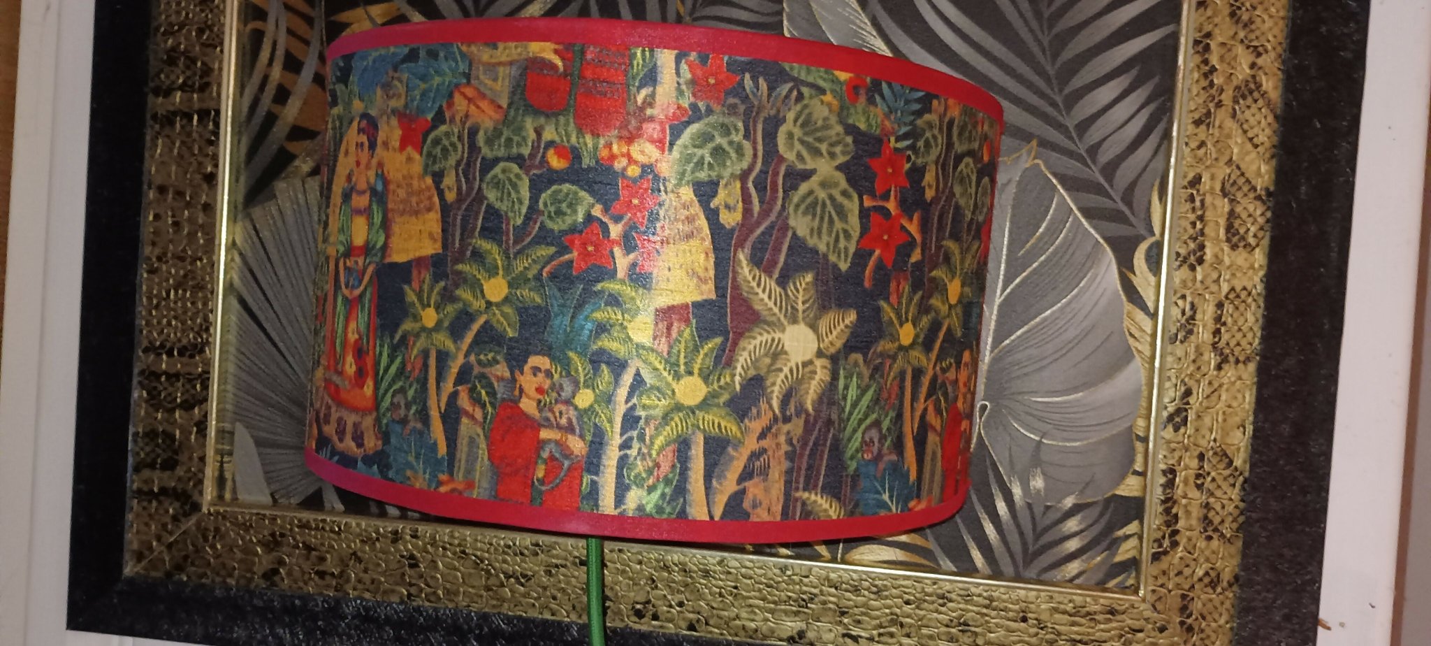 Décor mural "Journey to the Jungle by Frida" - Pièce unique, upcycling et papier Lamali - Ethic Atelier