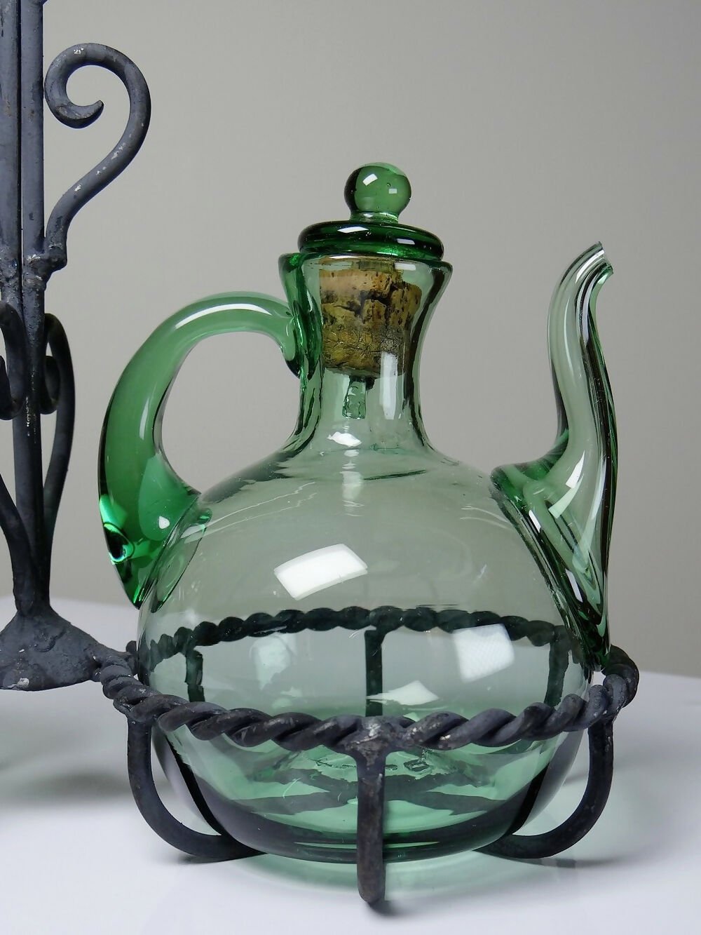 Duo Huilier & Vinaigrier verre soufflé vintage - Ethic Atelier