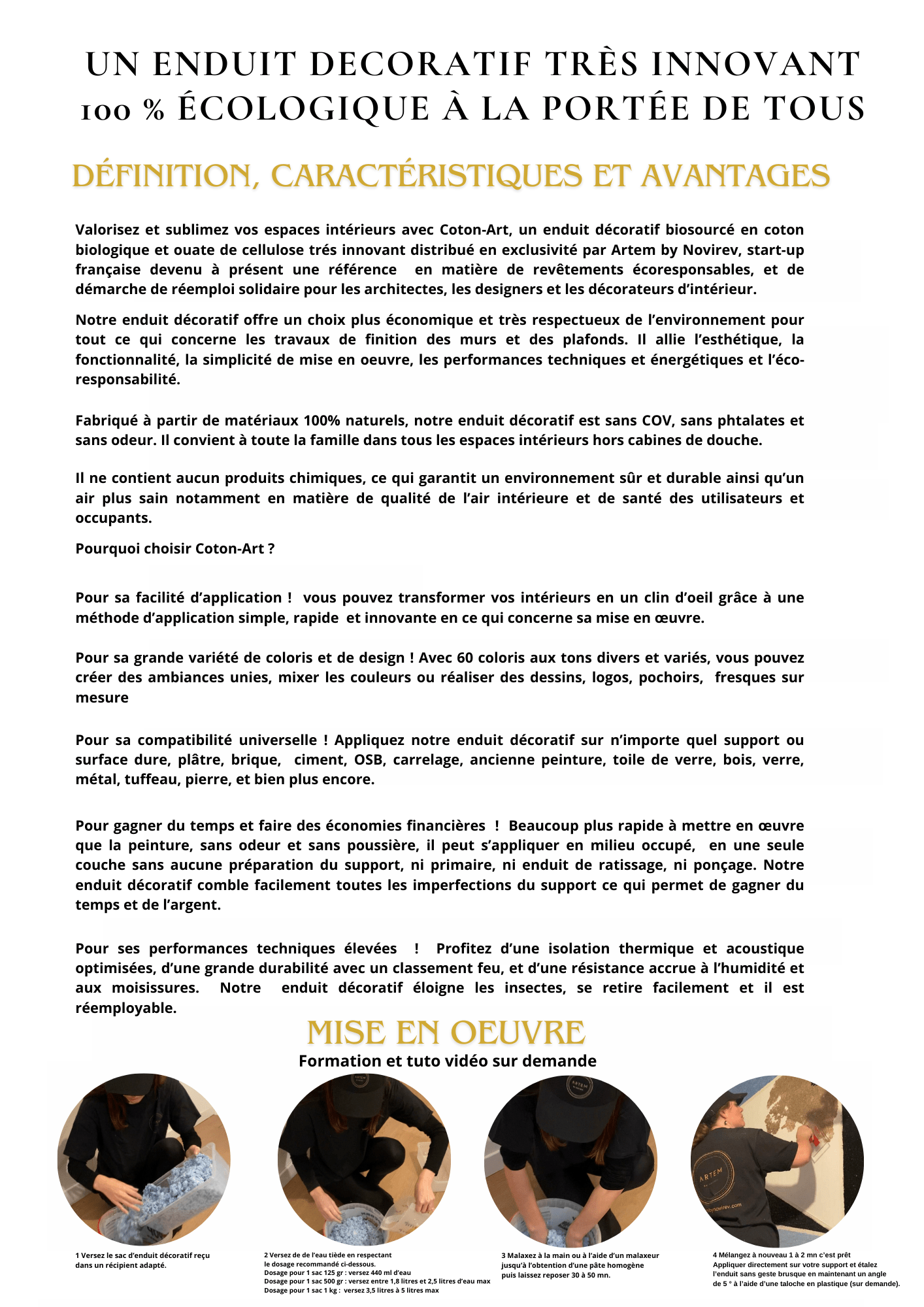 Enduit décoratif écologique Coton - Art – Coffret professionnel 12 coloris - Ethic Atelier