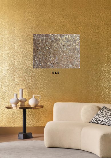 Enduit décoratif écologique en pierres minérales coloris B55 Lumika Gold - Ethic Atelier