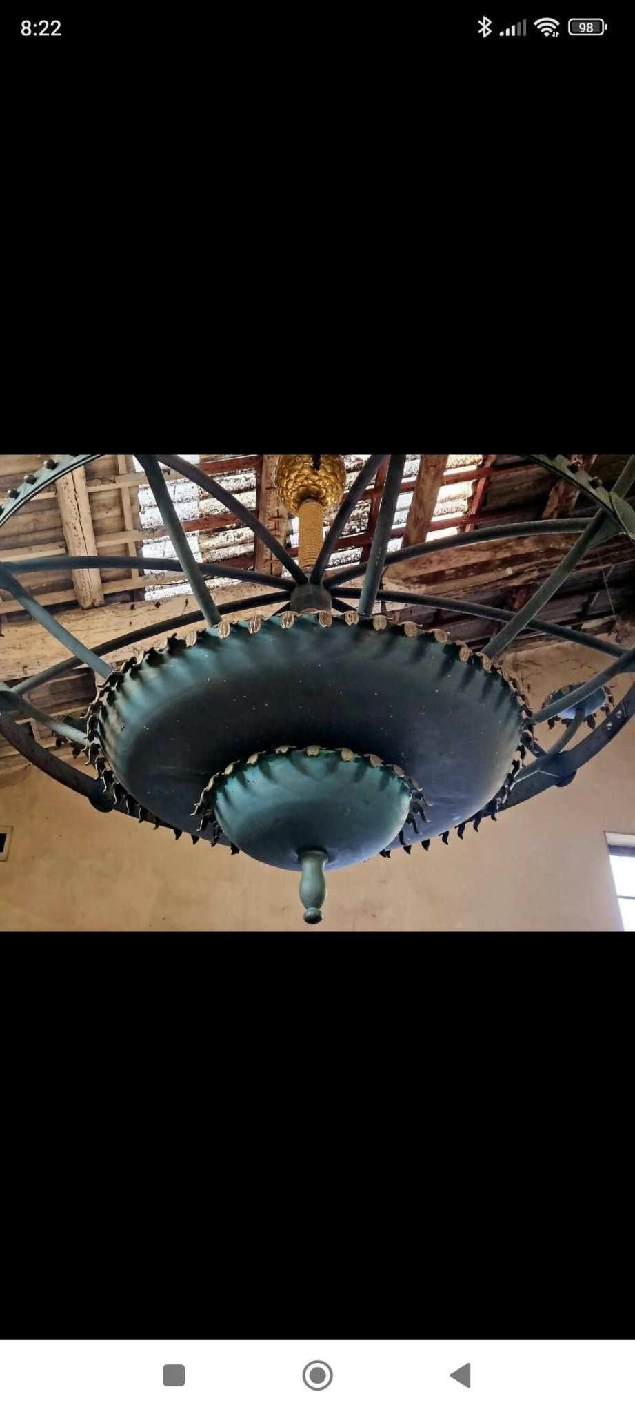 Énorme lustre en Acier à Patine Bronze du casino de Cassis 1980 - Ethic Atelier