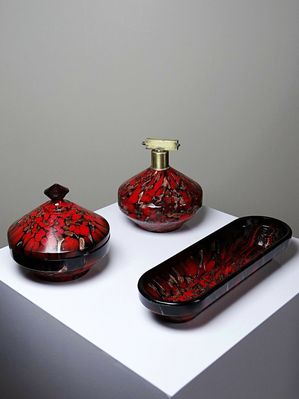 Ensemble vintage années 50 - 60 Vincenzo Nason Murano verre aventurine collection - Ethic Atelier