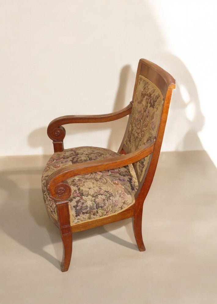 Fauteuil en Noyer Époque Consulat - Ethic Atelier