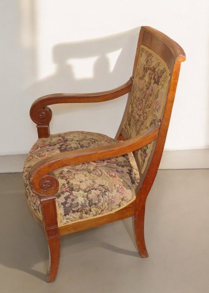 Fauteuil en Noyer Époque Consulat - Ethic Atelier