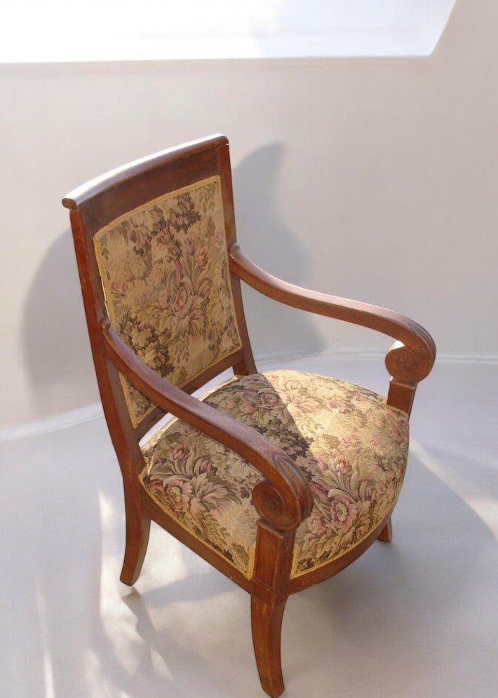 Fauteuil en Noyer Époque Consulat - Ethic Atelier