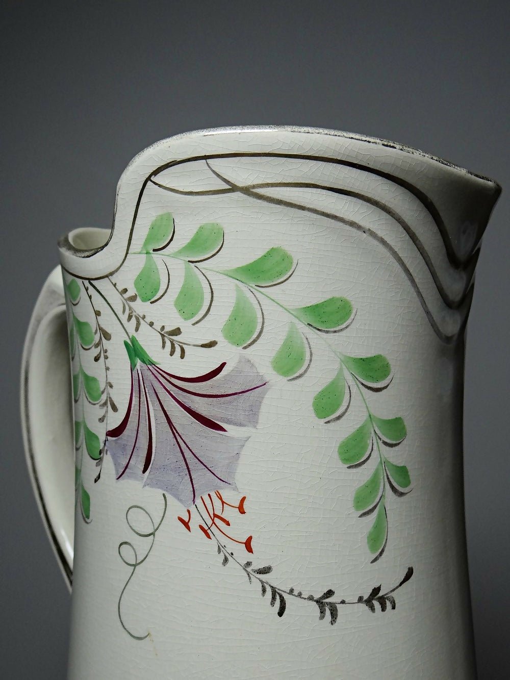 Grand broc de toilette ancien faïence Hamage Moulin des Loups - Ethic Atelier