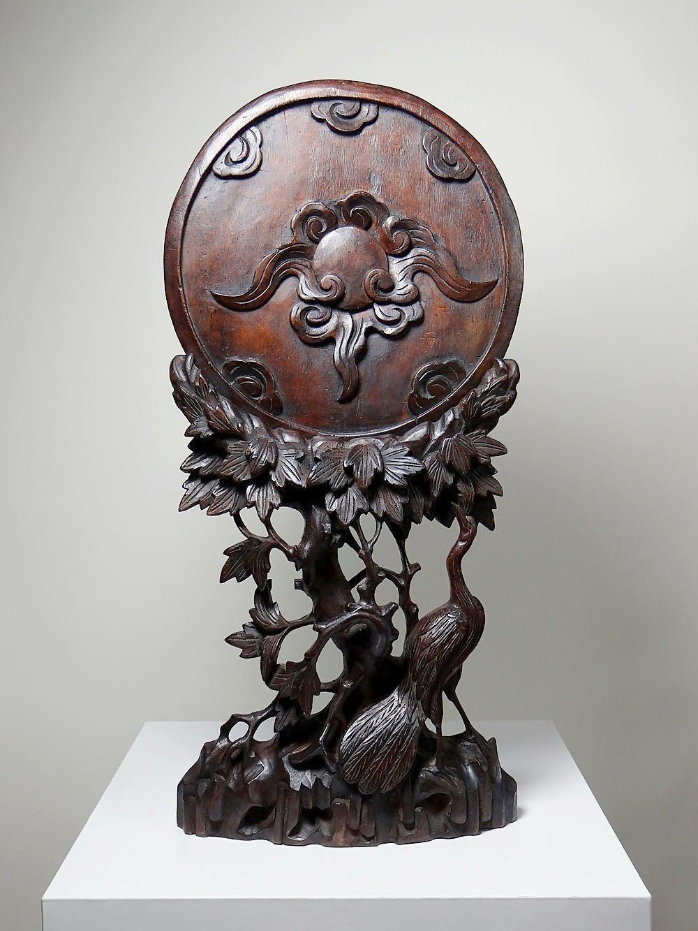 Grand panneau par à vent de table d'Asie XIXe bois de rose sculpté - Ethic Atelier