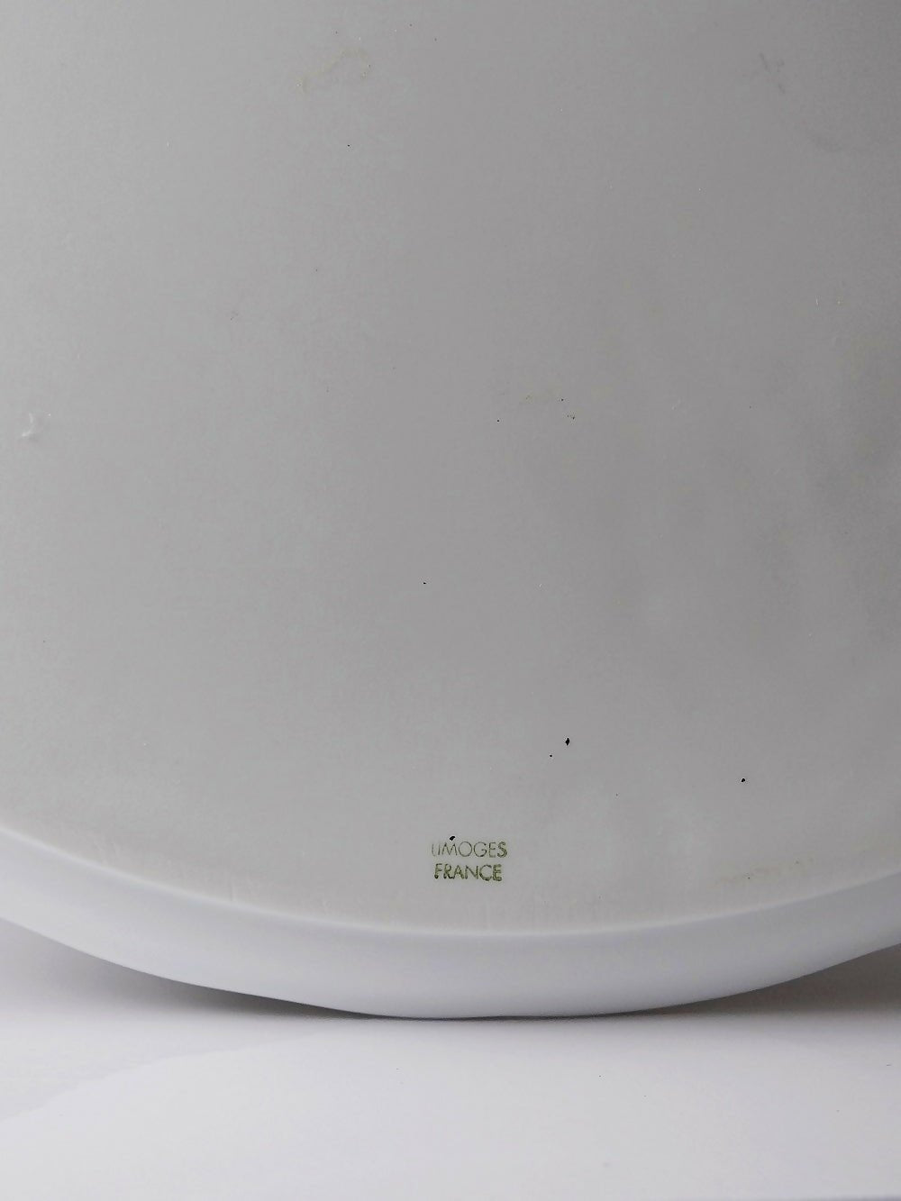 Grand plat à tarte vintage/ancien porcelaine fine de Limoges blanche - Ethic Atelier