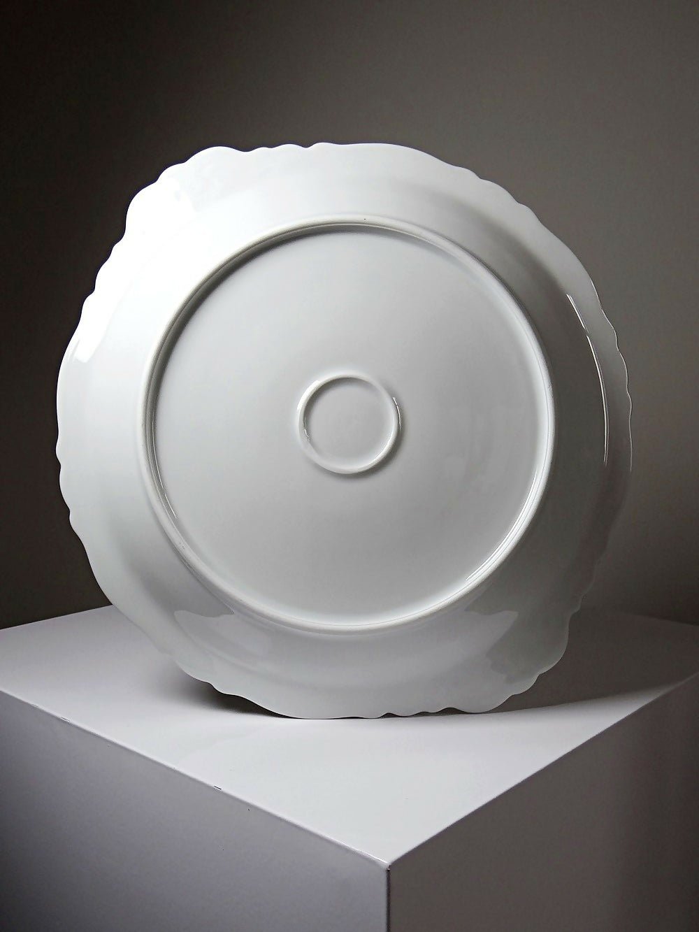 Grand plat de service porcelaine fine de Limoges blanche vintage/ancien - Ethic Atelier