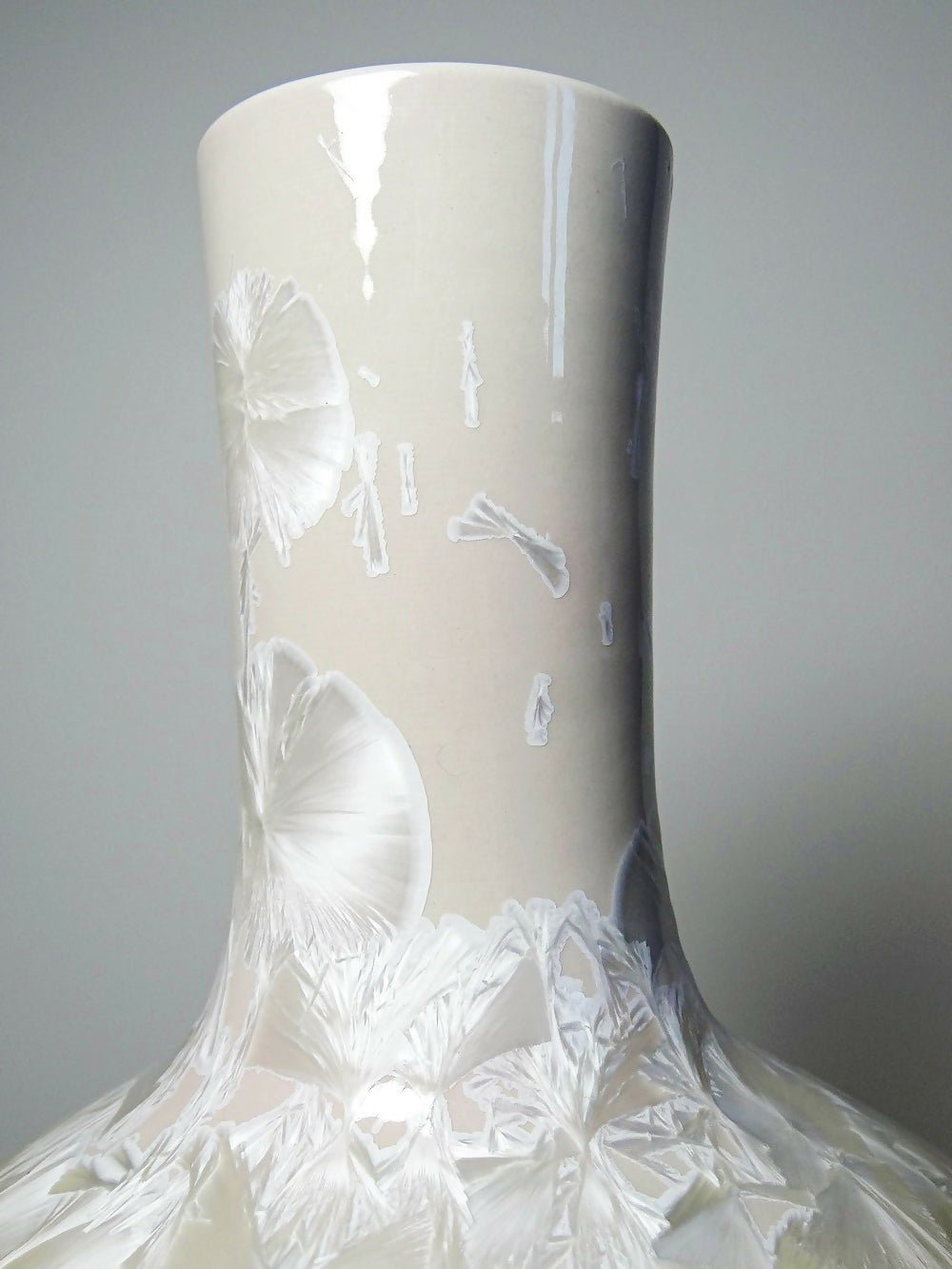 Grand vase globulaire porcelaine émaux cristallins Jingdezhen Zhi vintage - Ethic Atelier