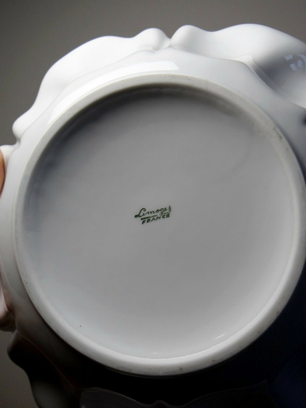 Grande coupe à fruits/saladier porcelaine fine de Limoges blanche vintage/ancien - Ethic Atelier