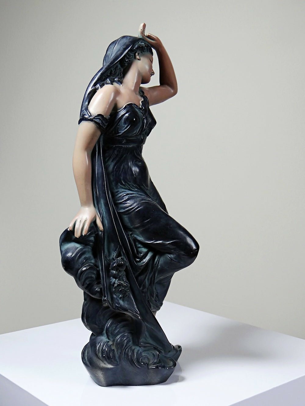 Grande statuette platre ou composite vintage/ancienne façon bronze art nouveau - Ethic Atelier