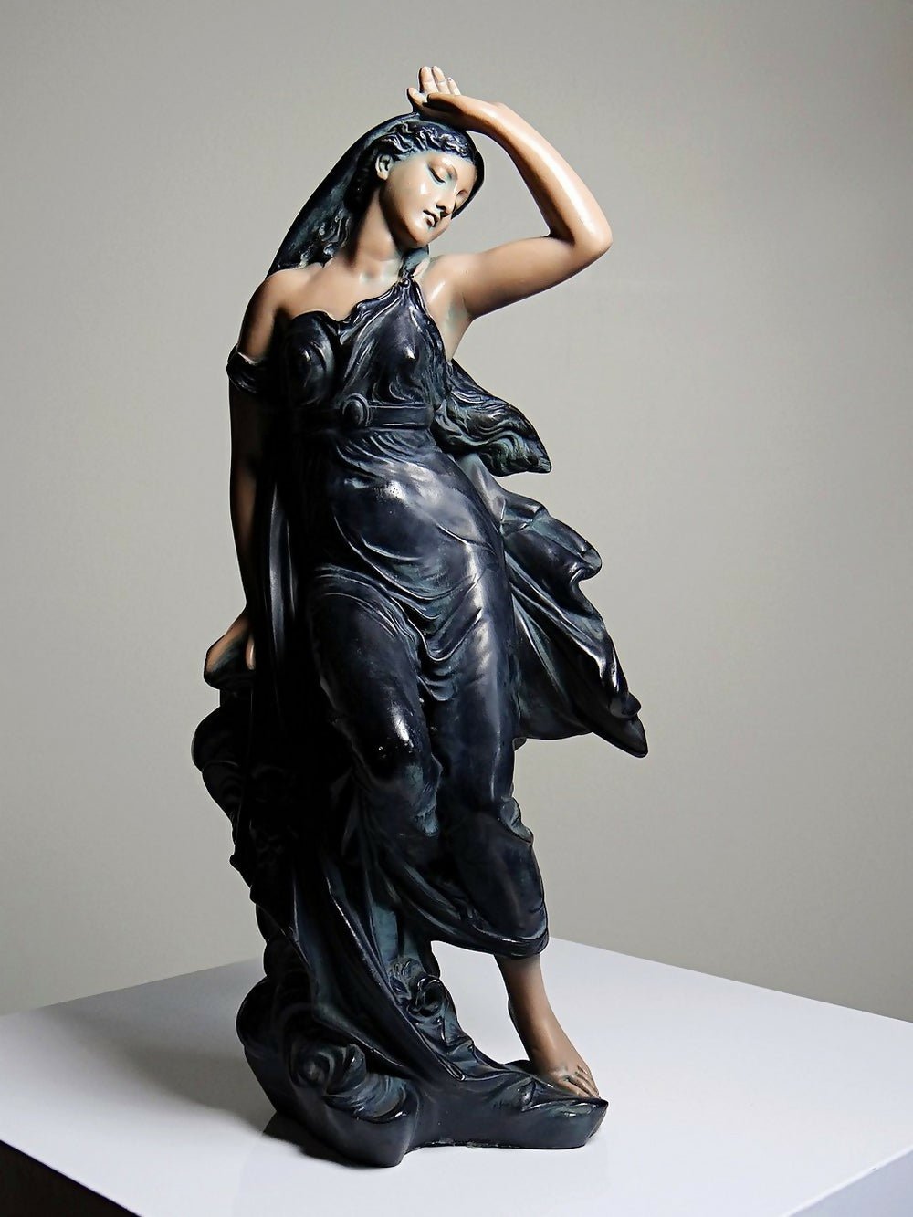 Grande statuette platre ou composite vintage/ancienne façon bronze art nouveau - Ethic Atelier