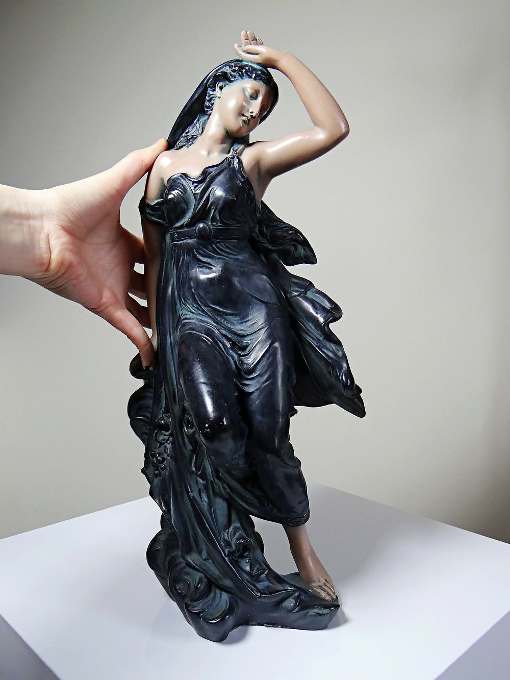 Grande statuette platre ou composite vintage/ancienne façon bronze art nouveau - Ethic Atelier