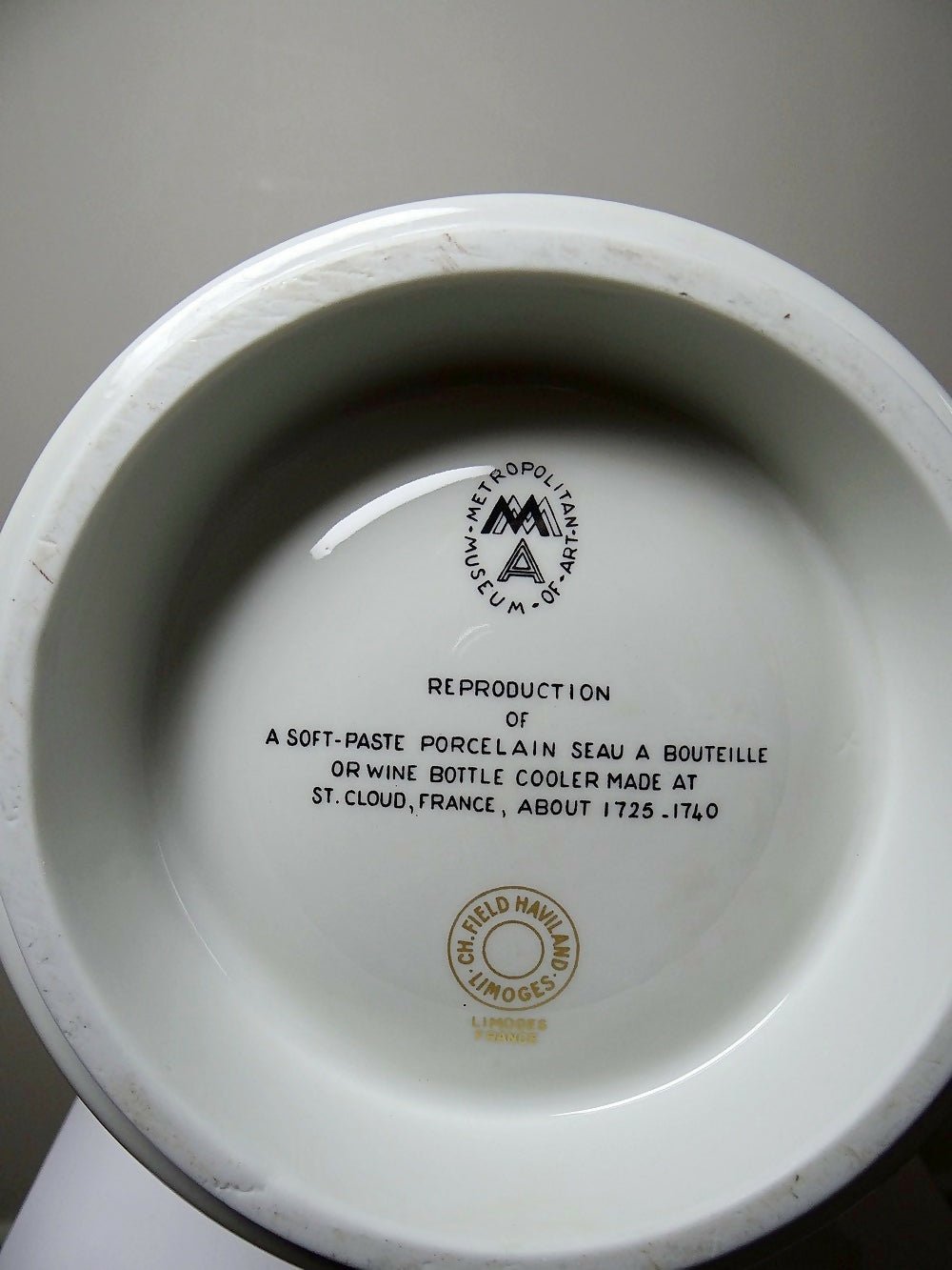 Gros cache pot/seau à champagne porcelaine Haviland Limoges repro St Cloud - Ethic Atelier