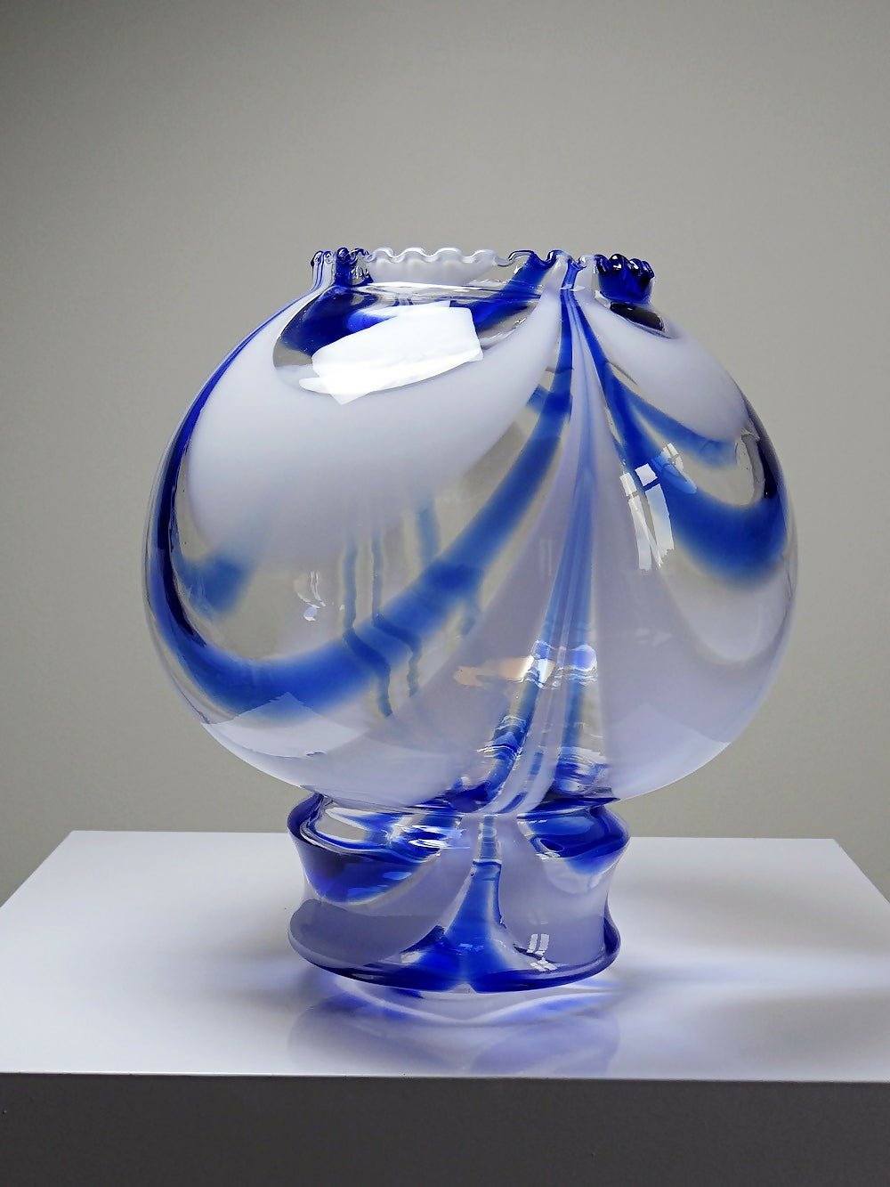 Gros globe de luminaire verre de Murano vintage années 60 - 70 attribué à Moretti - Ethic Atelier