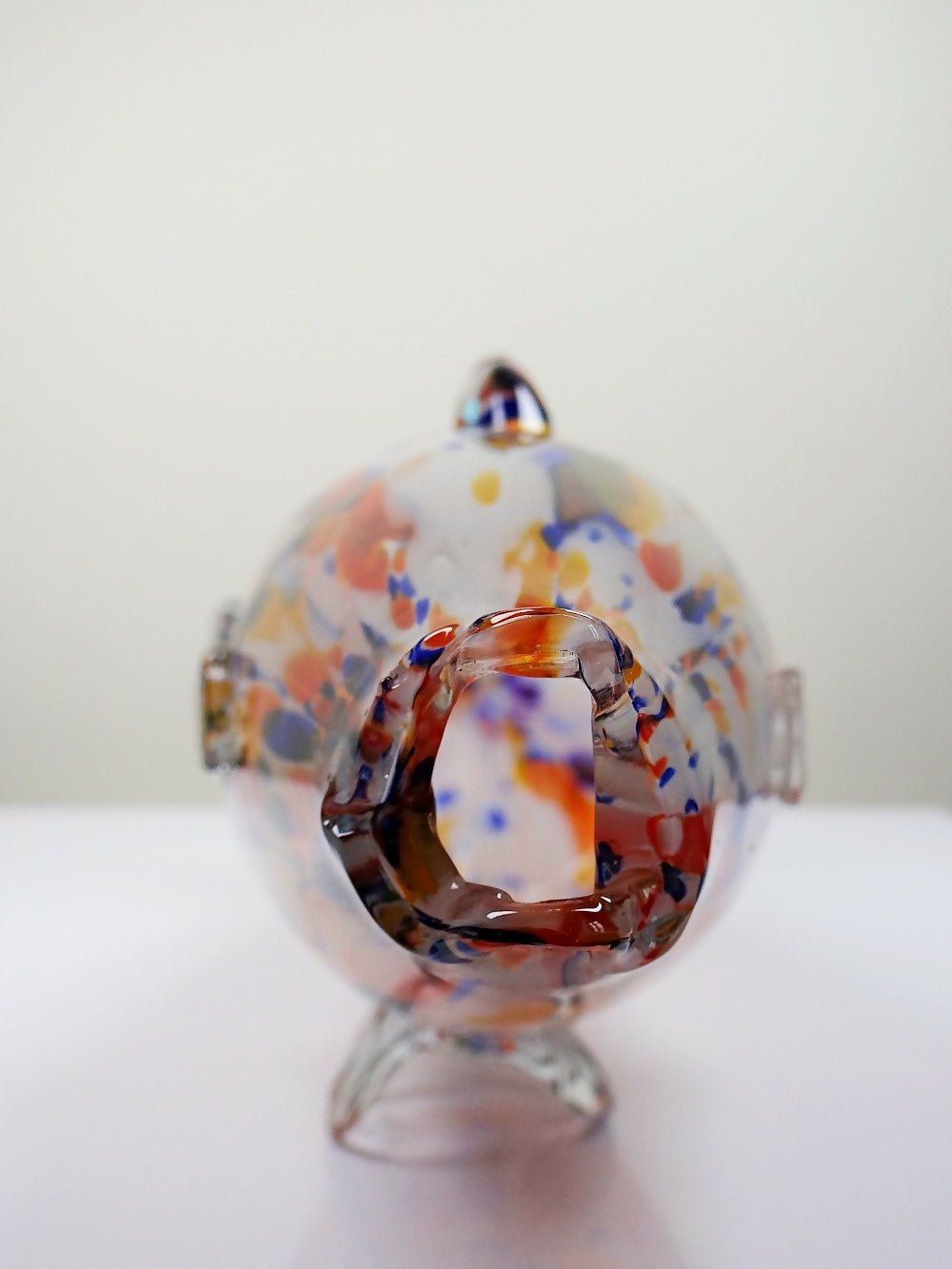 Gros poisson décoratif verre soufflé moucheté de Murano vintage - Ethic Atelier