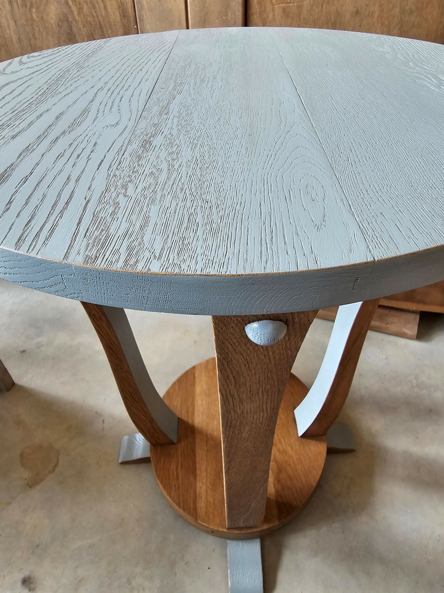 Guéridon Art Déco en chêne massif restauré - Ethic Atelier