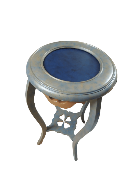 Guéridon ou Sellette en Noyer avec Marbre restauré - Ethic Atelier