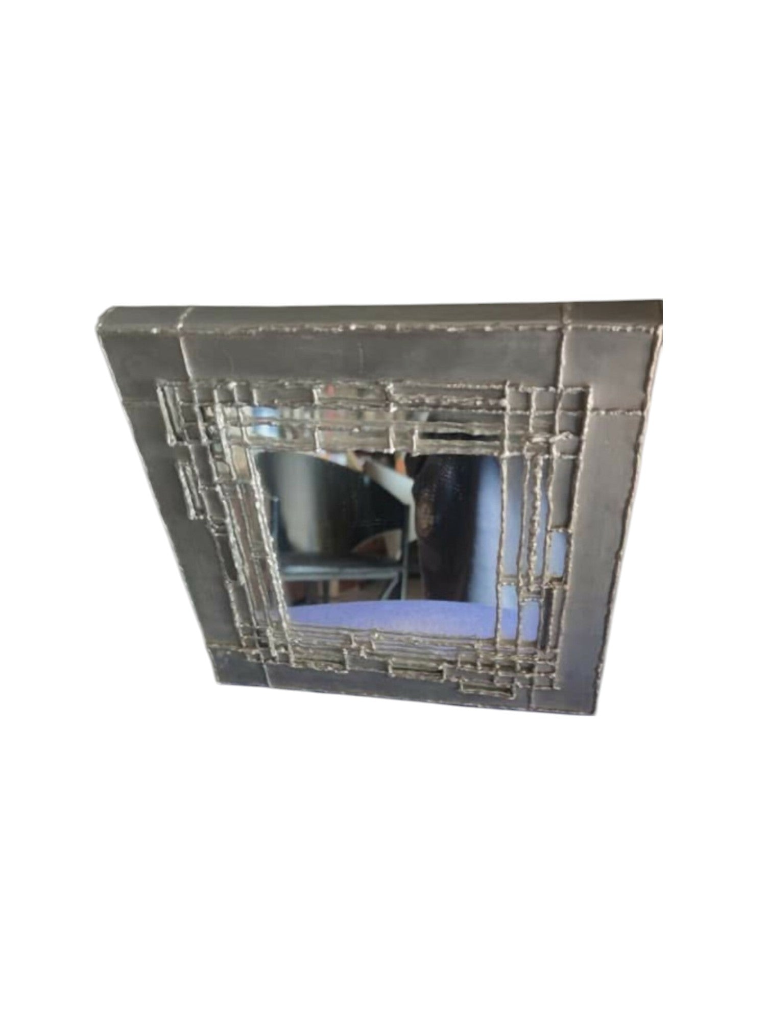Miroir en étain style brutaliste vers 1960