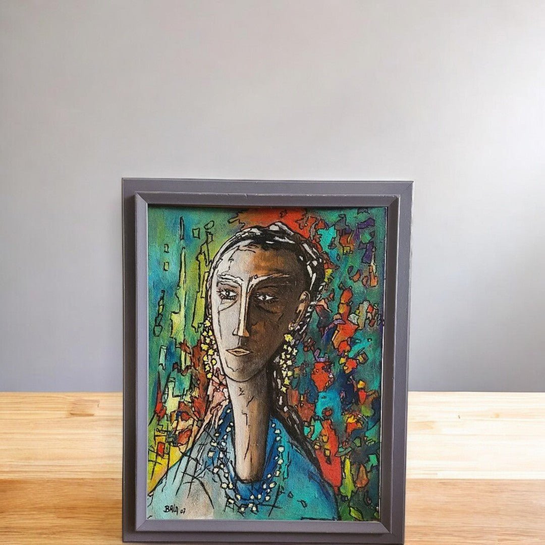 Joli Tableau Peinture - Bernard Alquier - "Balq 07 Africa Peace" - Huile sur Panneau - Ethic Atelier