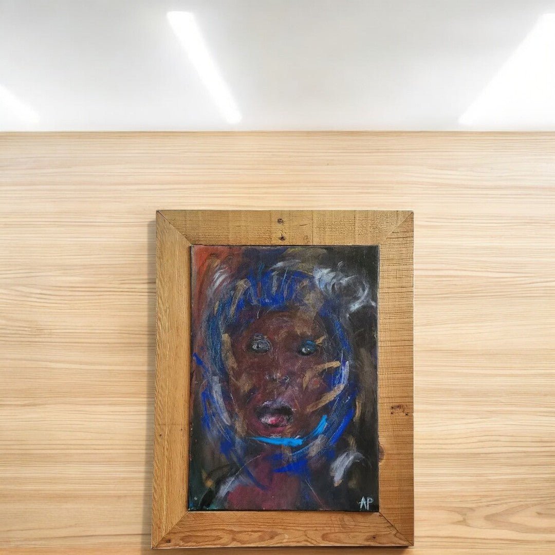 Joli Tableau Peinture - Huile sur Toile - "Toujours noire" - 02/09/2002 - Signé Pontvianne Amaury - Ethic Atelier