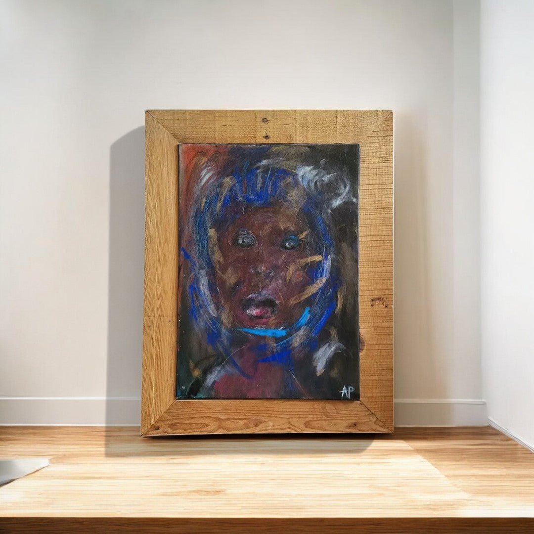 Joli Tableau Peinture - Huile sur Toile - "Toujours noire" - 02/09/2002 - Signé Pontvianne Amaury - Ethic Atelier