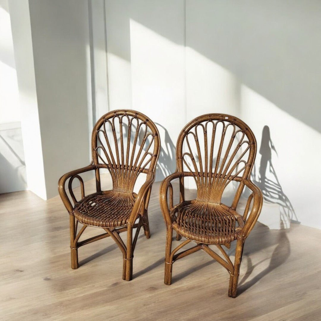 Jolie Paire de Fauteuils en Rotin - Années 1960 - 1970 - Ethic Atelier