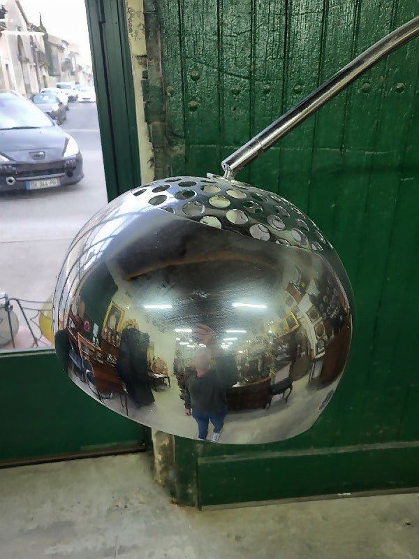 Lampadaire arc en chrome chiné - Ethic Atelier