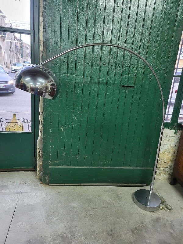 Lampadaire arc en chrome chiné - Ethic Atelier