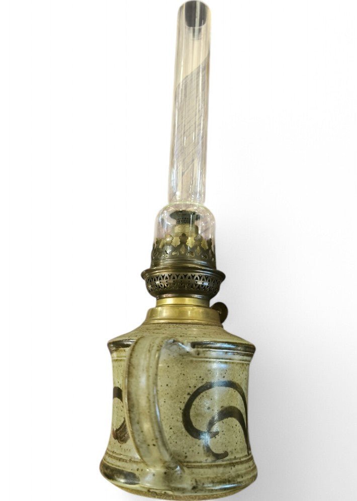 Lampe à pétrole céramique signé S N 1960 - Ethic Atelier