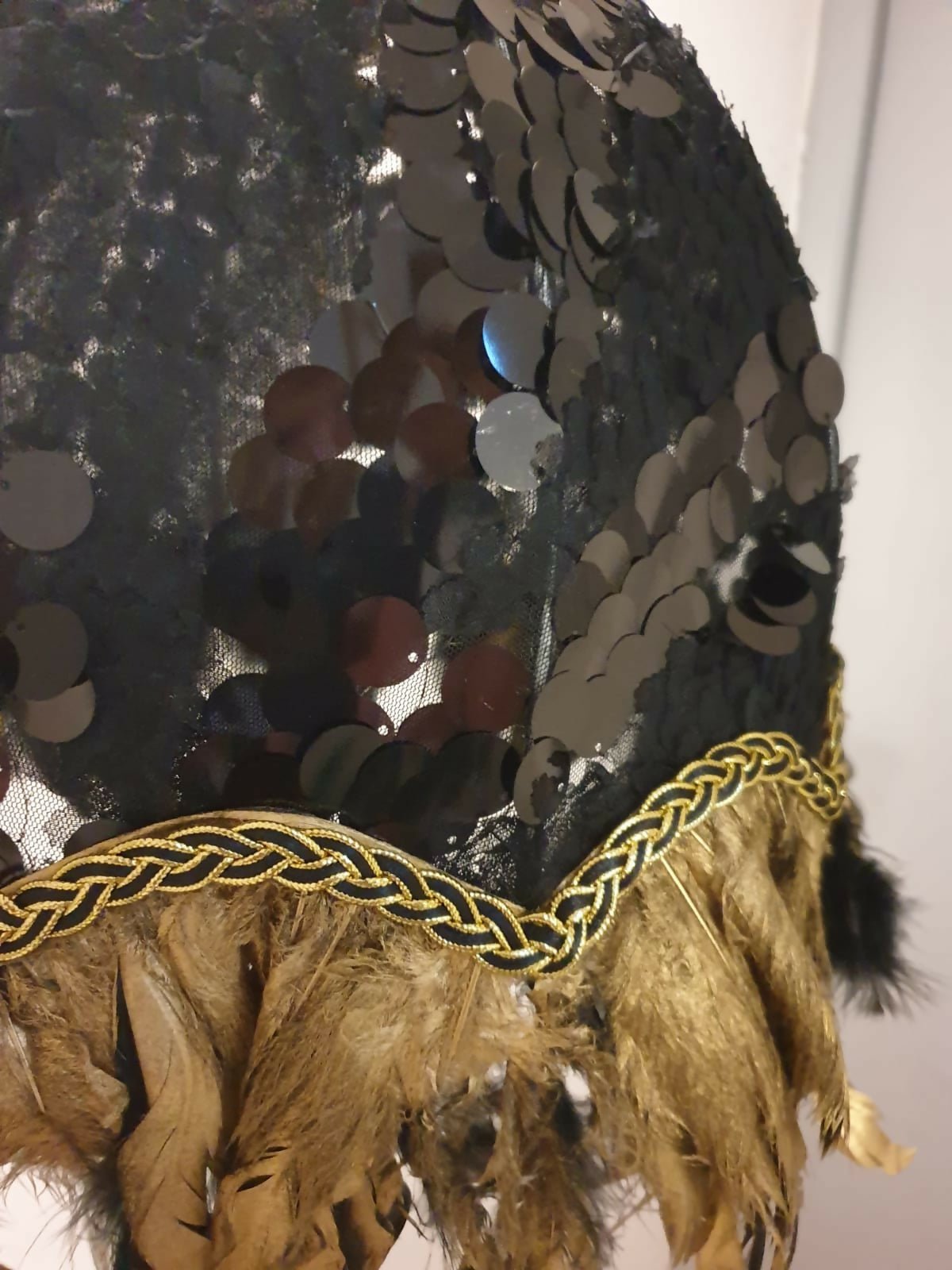 Lampe Baladeuse grand dôme fermé : " Big Black Sequins " - Pièce Unique - Ethic Atelier