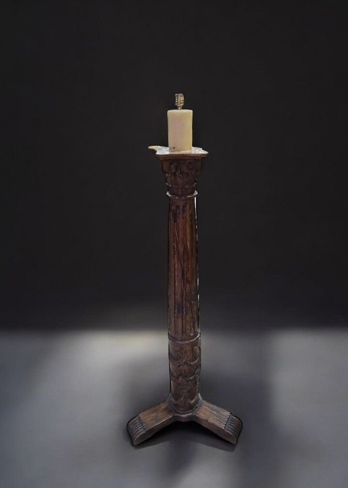 Magnifique et Grand Lampadaire en Colonne en Bois du XVIIIe Siècle - Ethic Atelier