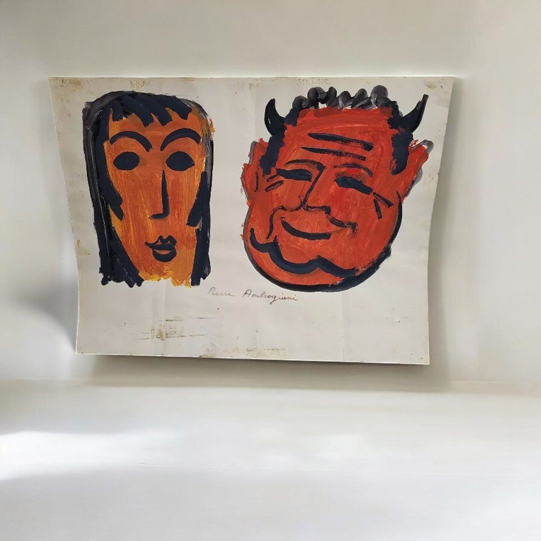 Magnifique et Original Tableau Dessin - "Masque Niobe Silène" - Pierre Ambrogiani - Ethic Atelier