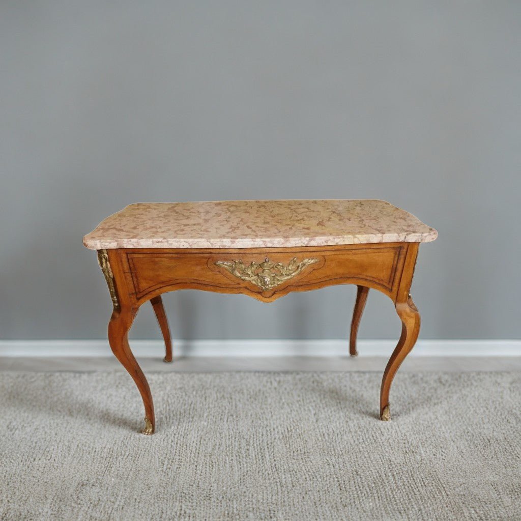 Magnifique Table de Milieu Guéridon Console avec Plateau Marbre - XIXe Siècle - Ethic Atelier