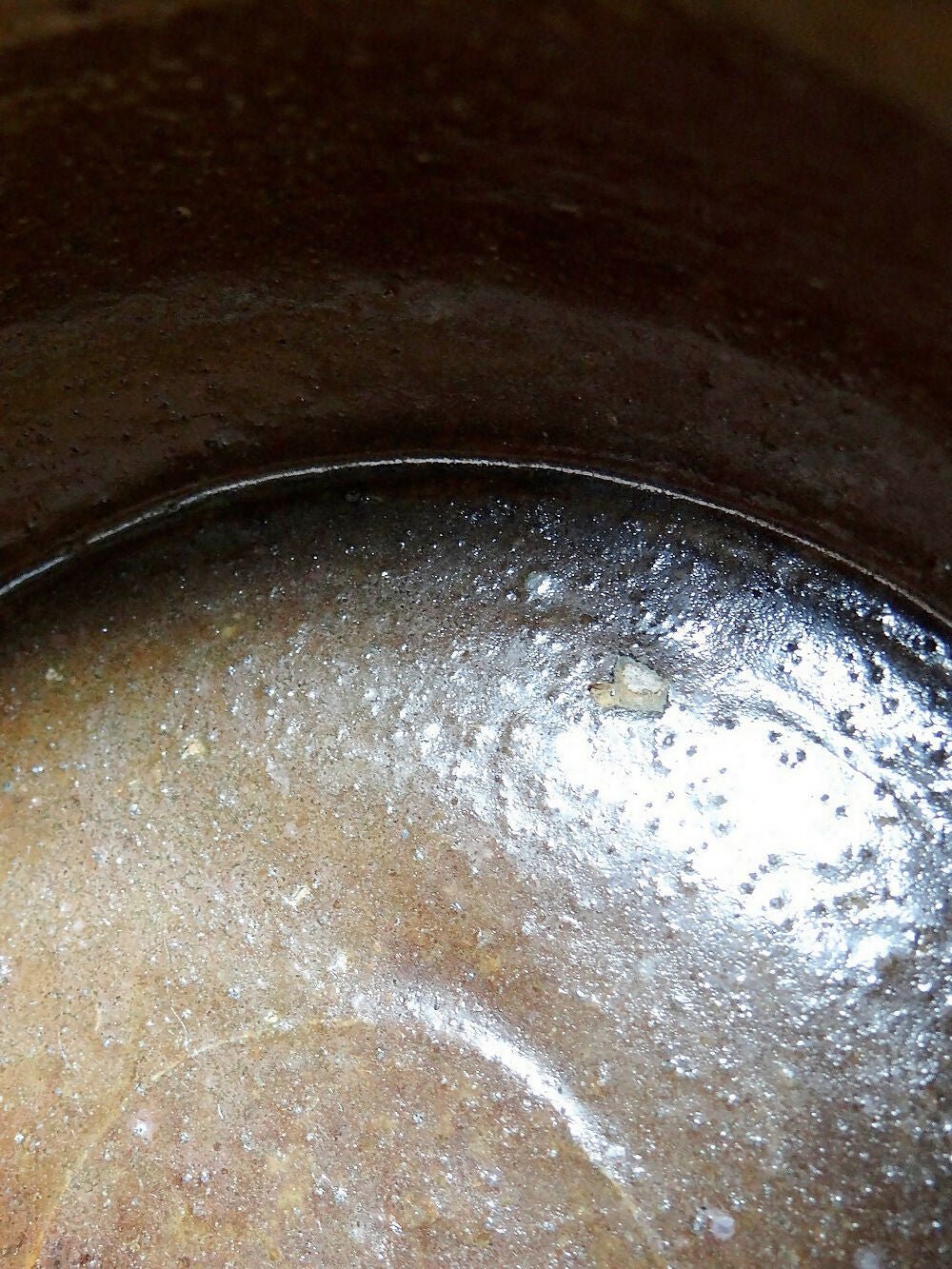 Marmite/bol à oreilles ancien XXe grès de Puisaye émaillé - Ethic Atelier