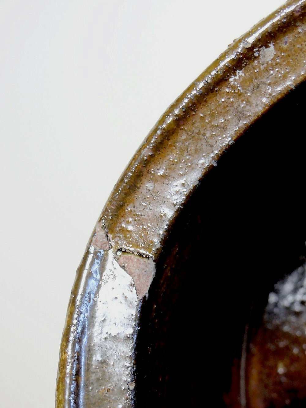 Marmite/bol à oreilles ancien XXe grès de Puisaye émaillé - Ethic Atelier