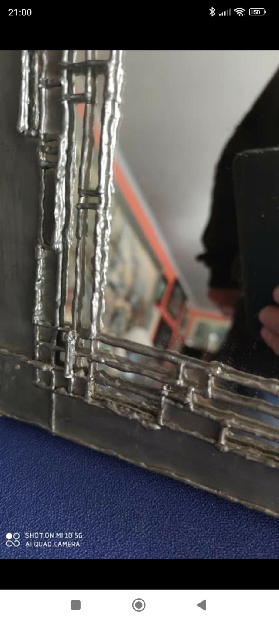 Miroir en étain style brutaliste vers 1960 - Ethic Atelier