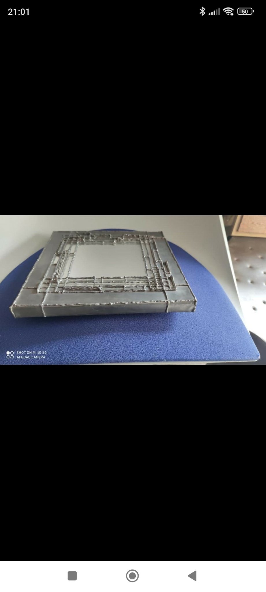 Miroir en étain style brutaliste vers 1960 - Ethic Atelier