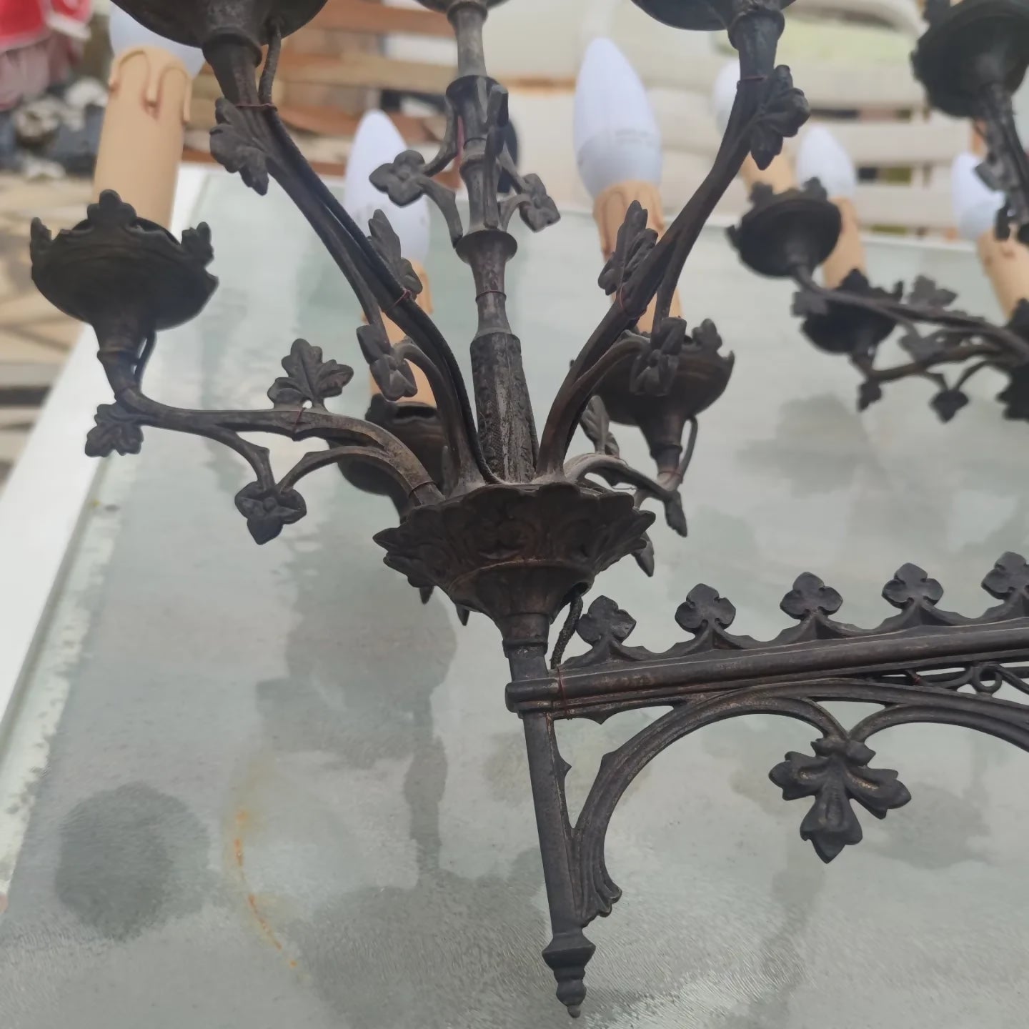 Paire d'appliques murales en acier vers 1900 - Ethic Atelier