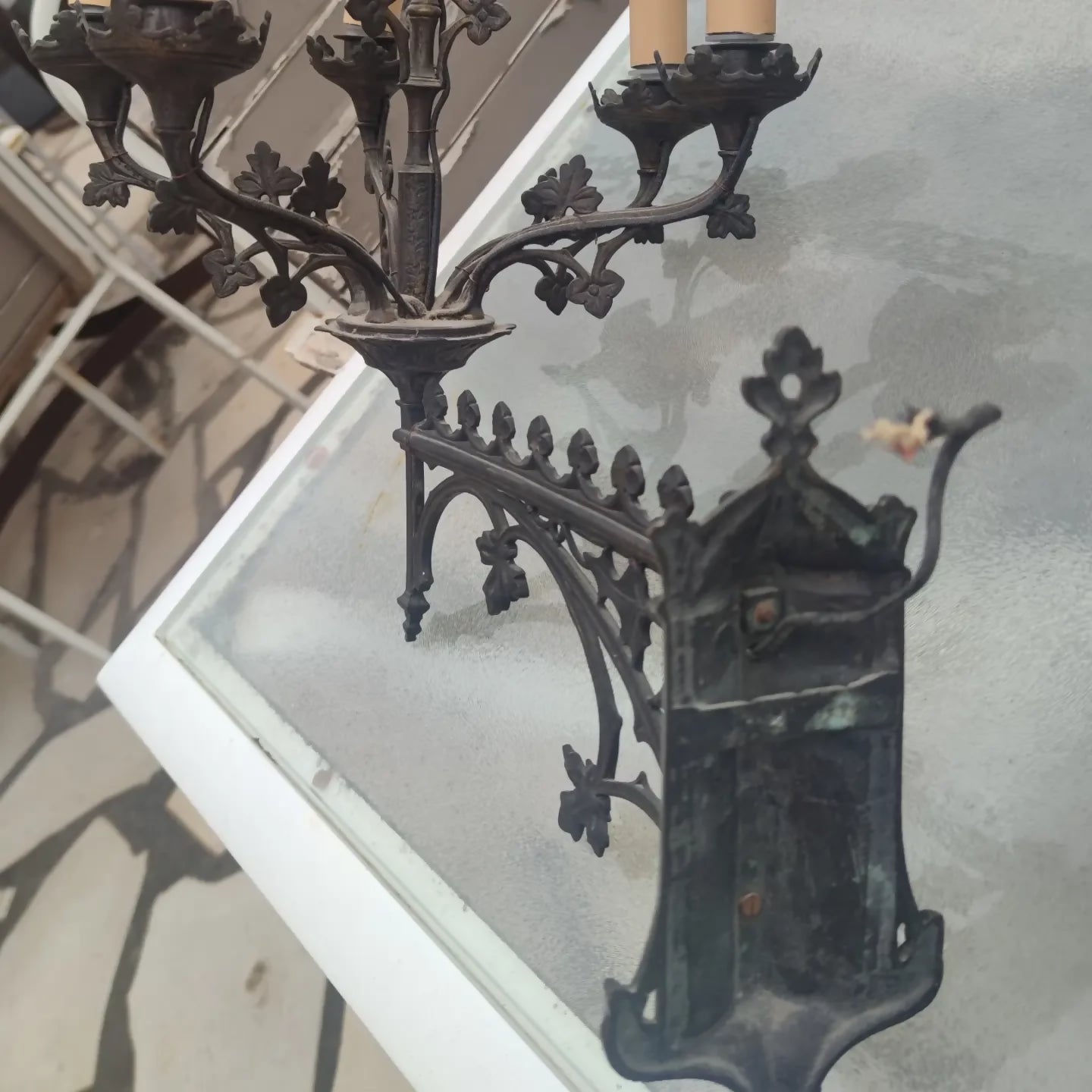 Paire d'appliques murales en acier vers 1900 - Ethic Atelier