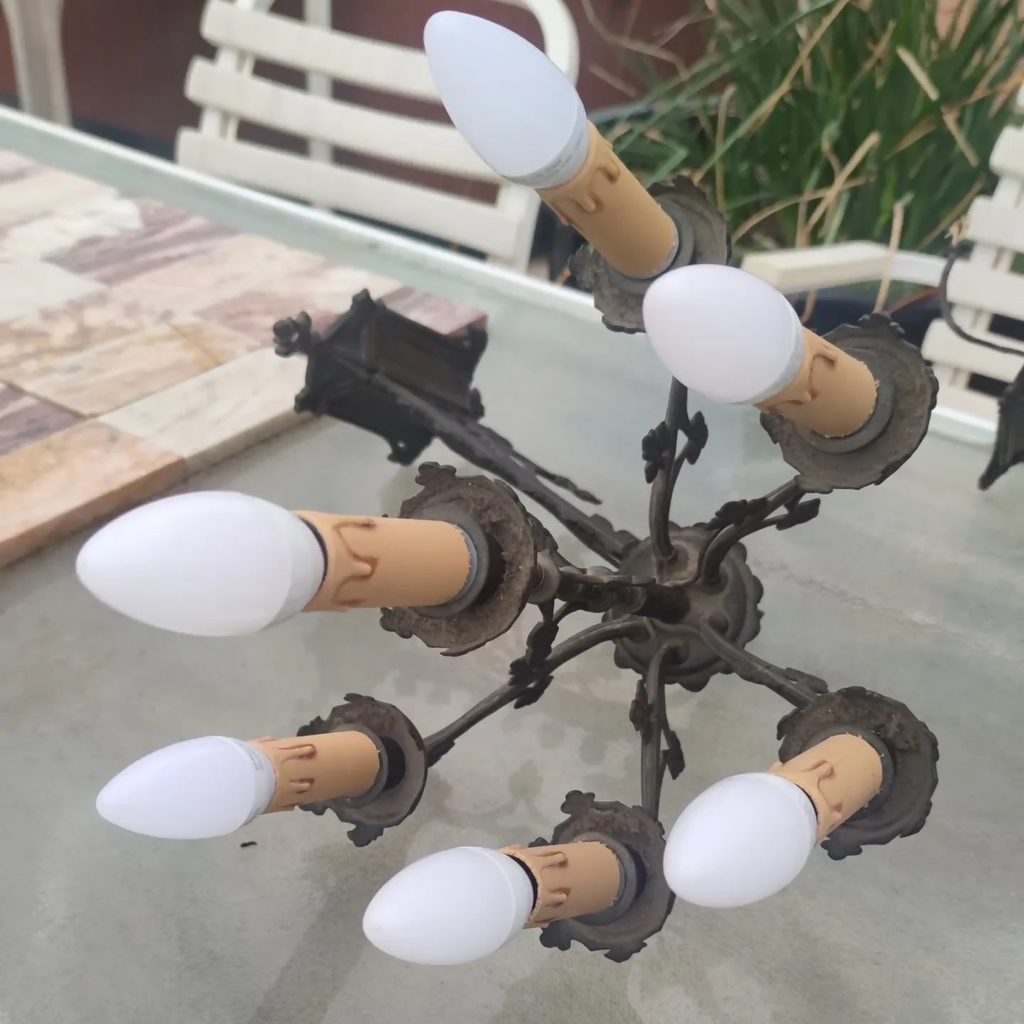 Paire d'appliques murales en acier vers 1900 - Ethic Atelier