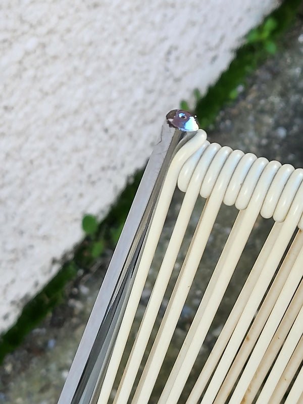 Paire de chaises scoubidou blanches et chromées 1960 - Ethic Atelier